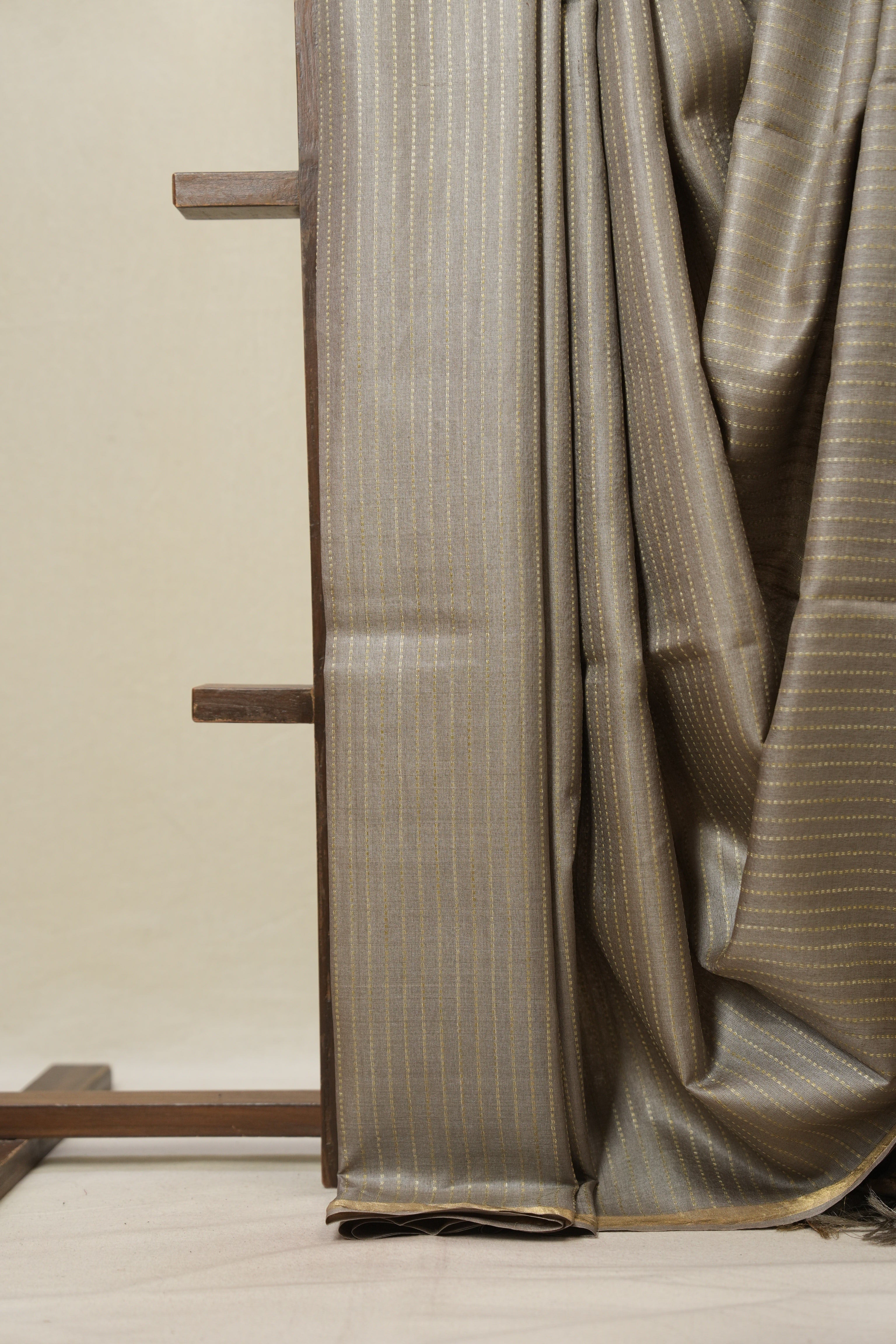 Grey Tussar Silk Saree - SRGTSS1790