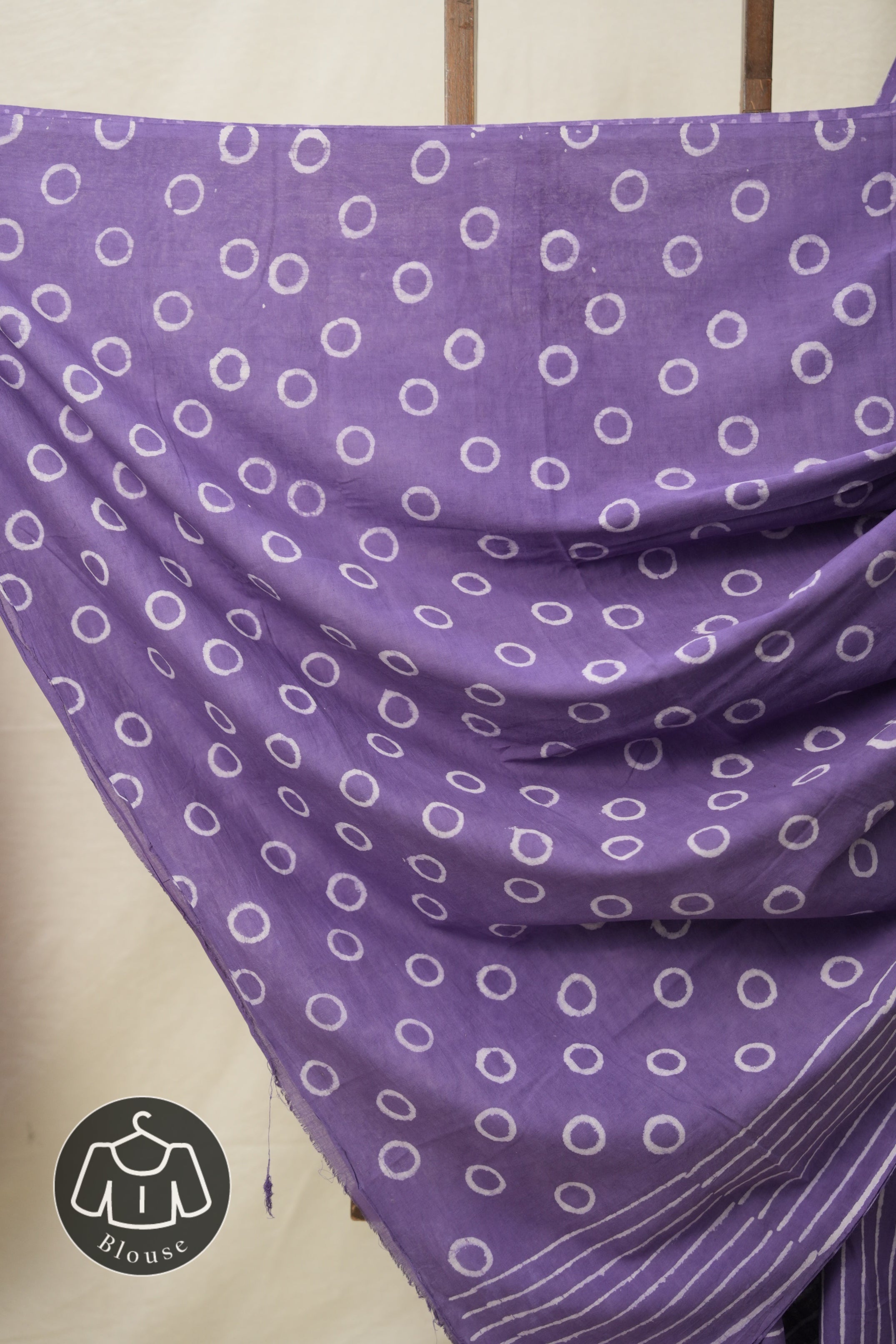 Purple n White HBP Cotton Saree - SRPWCS2876
