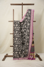 Black n White HBP Cotton Saree - SRBYCS2874