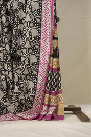 Black n White HBP Cotton Saree - SRBYCS2874