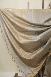 Grey Tussar Silk Saree - SRGTSS1790