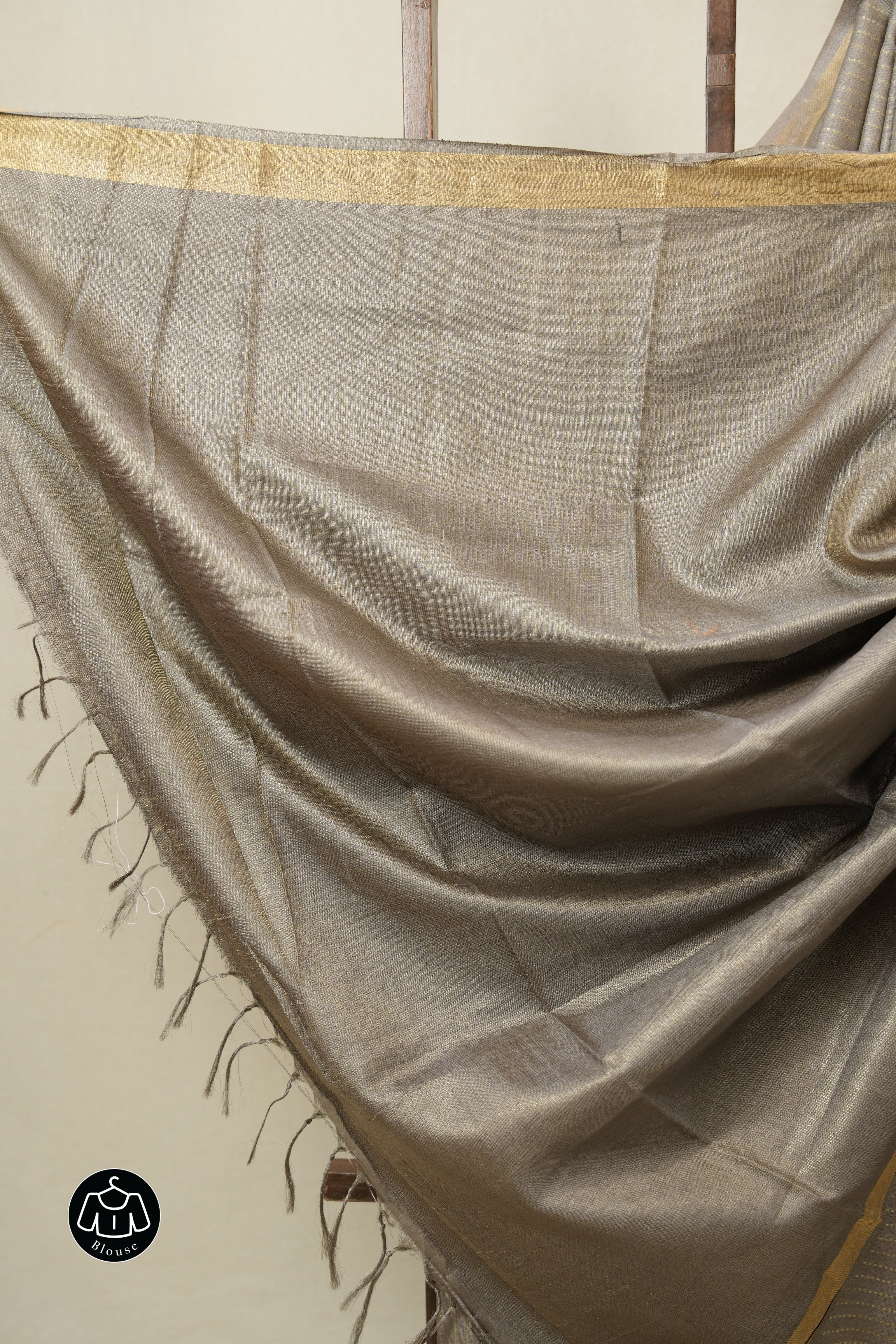 Grey Tussar Silk Saree - SRGTSS1790