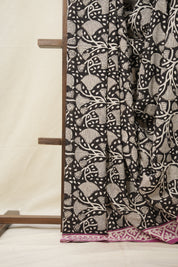 Black n White HBP Cotton Saree - SRBYCS2874