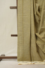 Yellow Small Checks Cotton Patteda Anchu Saree - SRYPAS315