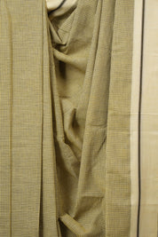 Yellow Small Checks Cotton Patteda Anchu Saree - SRYPAS315