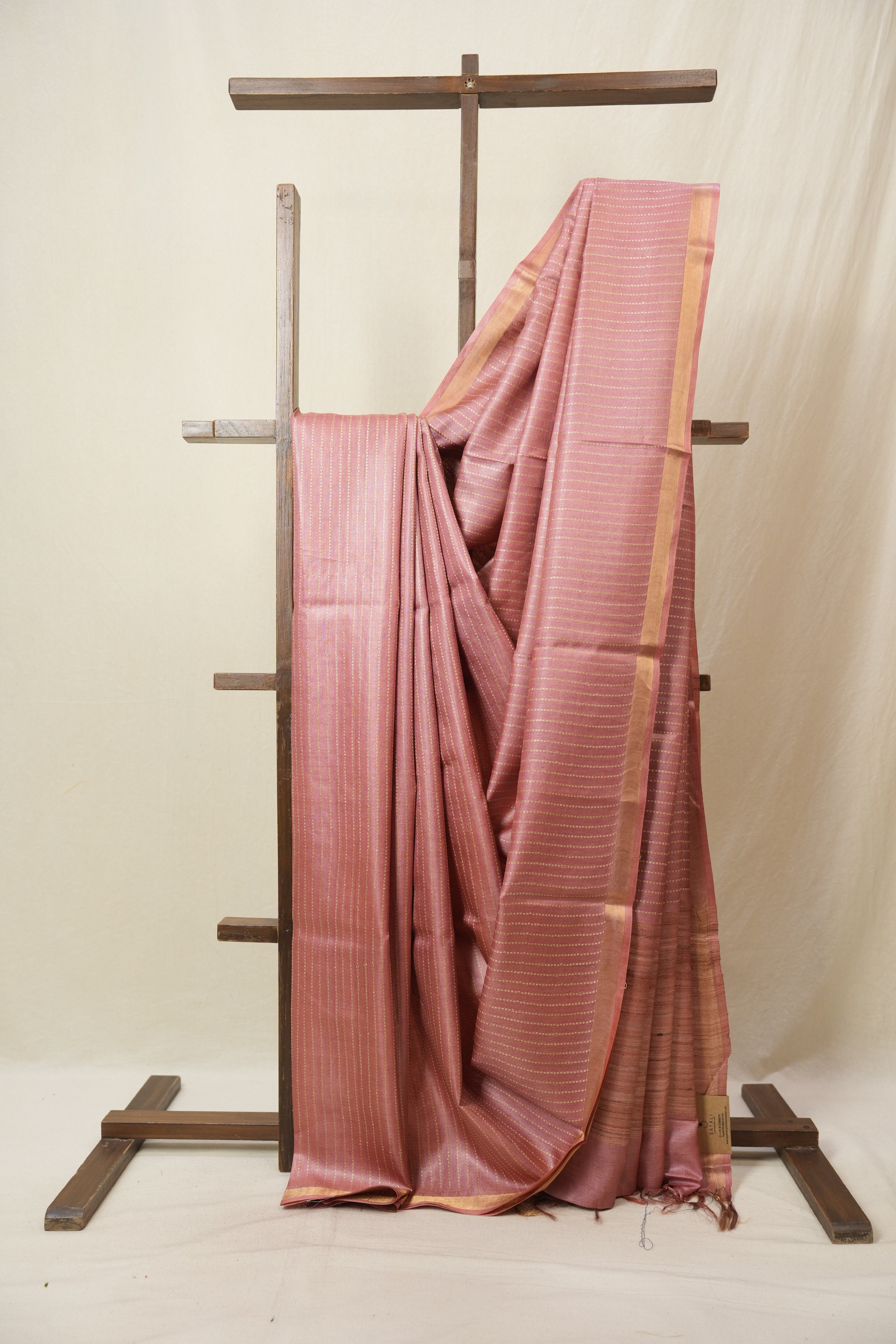 Pink Tussar Silk Saree - SRPTSS1788