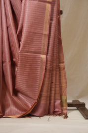 Pink Tussar Silk Saree - SRPTSS1788