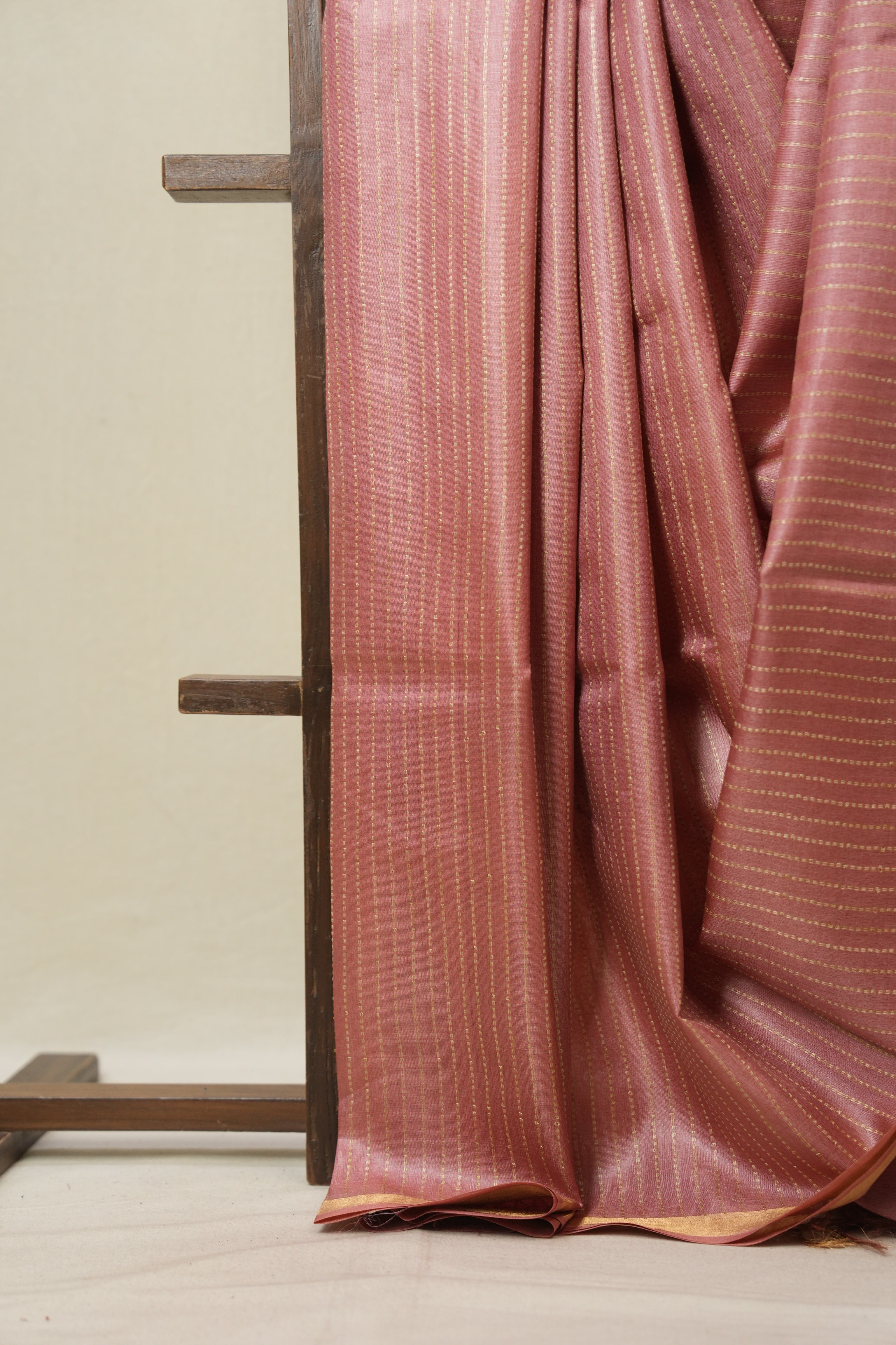 Pink Tussar Silk Saree - SRPTSS1788