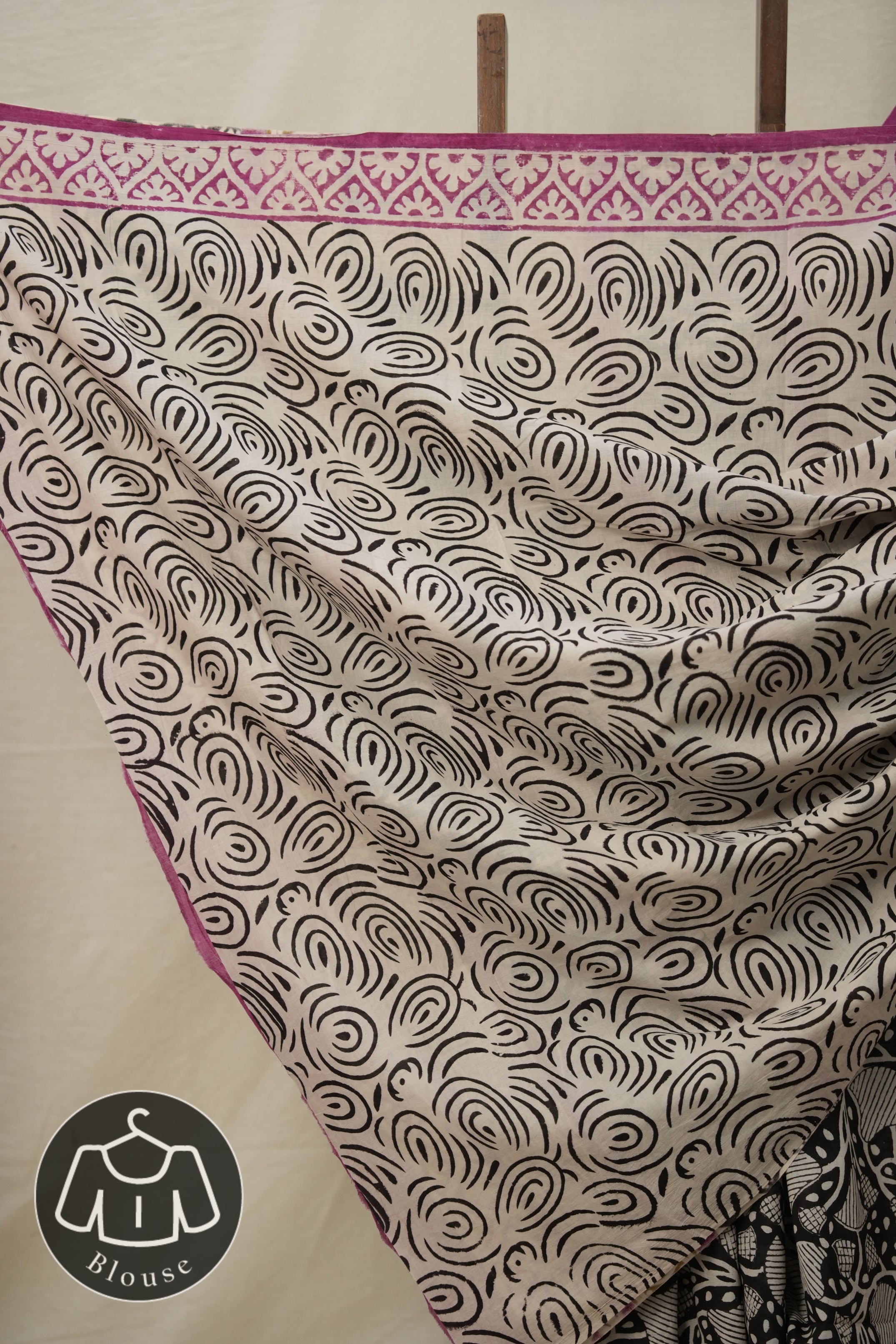 Black n White HBP Cotton Saree - SRBYCS2874