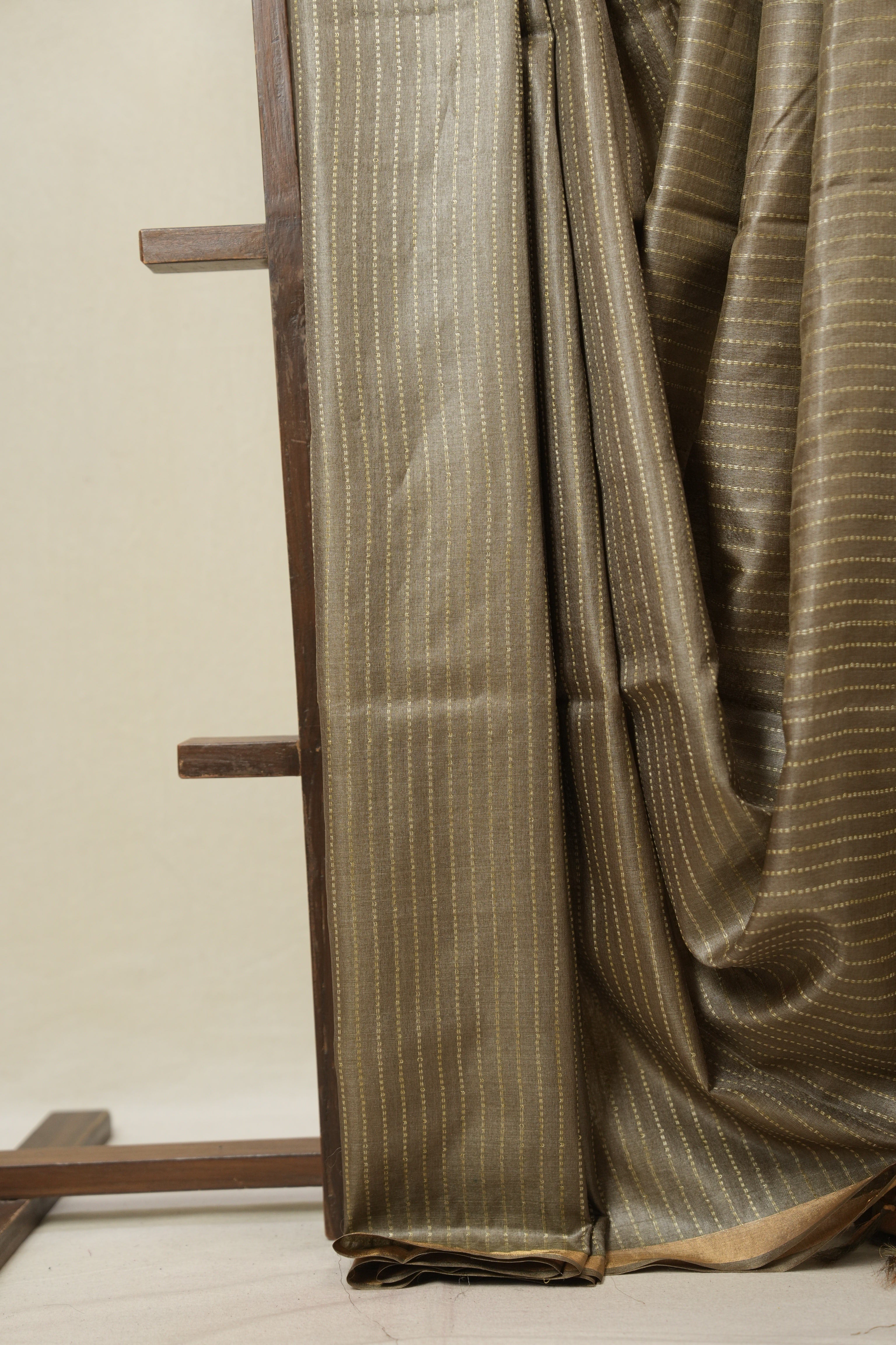 Grey Tussar Silk Saree - SRGTSS1787