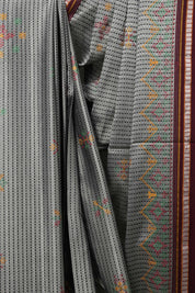 Grey Kasuti Khun Saree - SRGKKS10