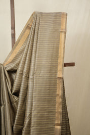 Grey Tussar Silk Saree - SRGTSS1787