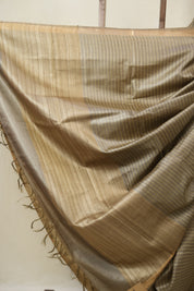 Grey Tussar Silk Saree - SRGTSS1787