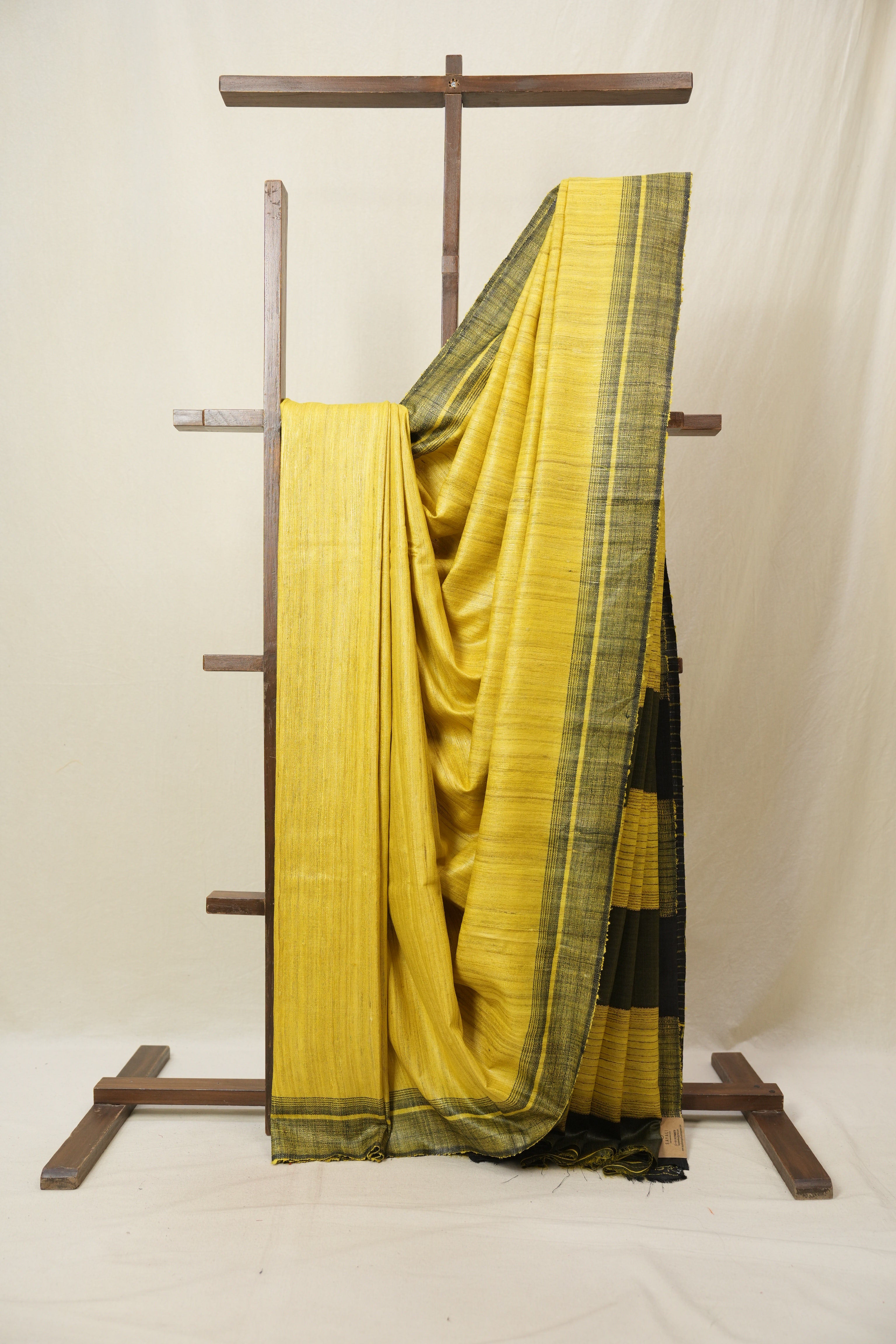 Yellow Tussar Silk Saree - SRYTSS1805