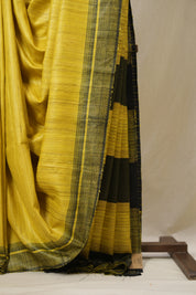 Yellow Tussar Silk Saree - SRYTSS1805