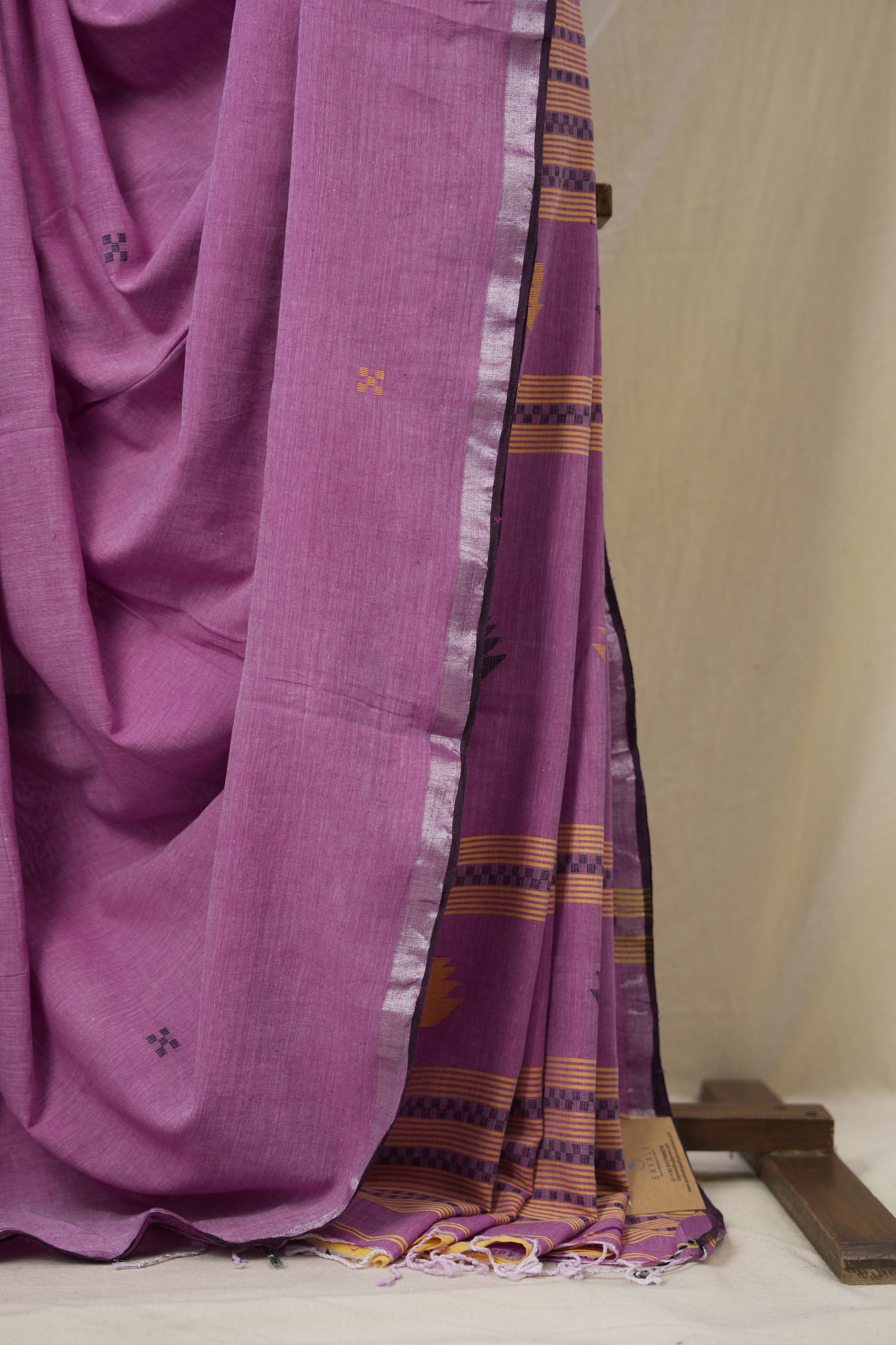 Lavender Bengal Cotton Jamdani Saree - SRLBCJS246
