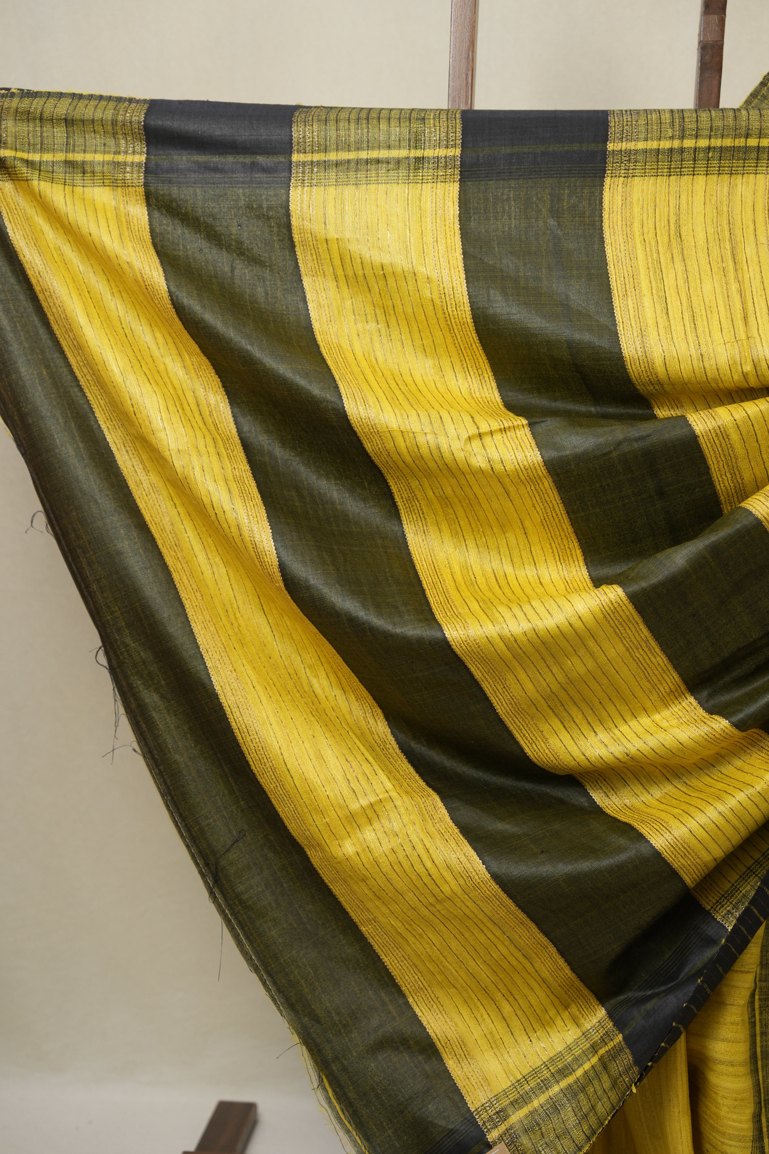 Yellow Tussar Silk Saree - SRYTSS1805