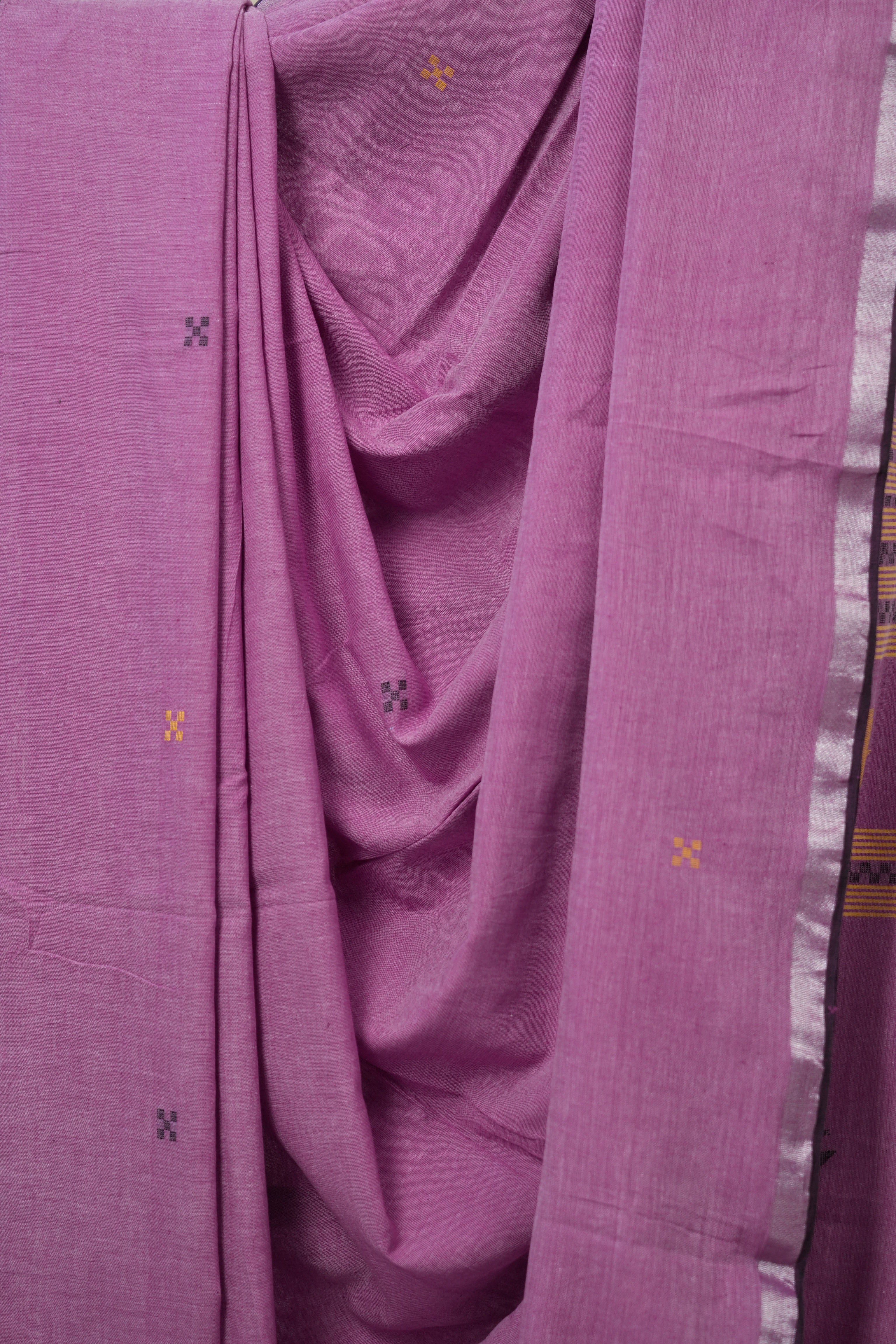 Lavender Bengal Cotton Jamdani Saree - SRLBCJS246