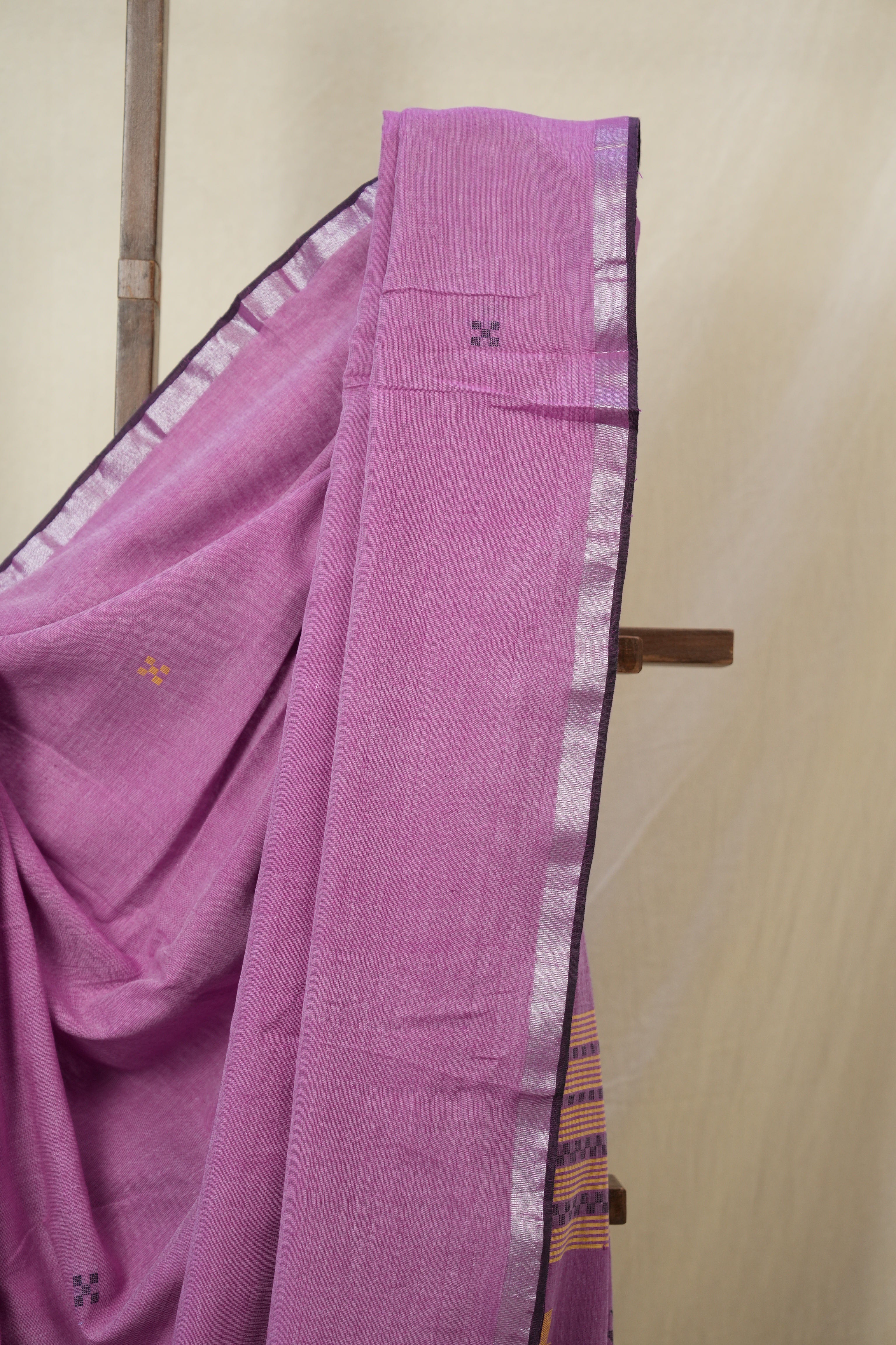 Lavender Bengal Cotton Jamdani Saree - SRLBCJS246
