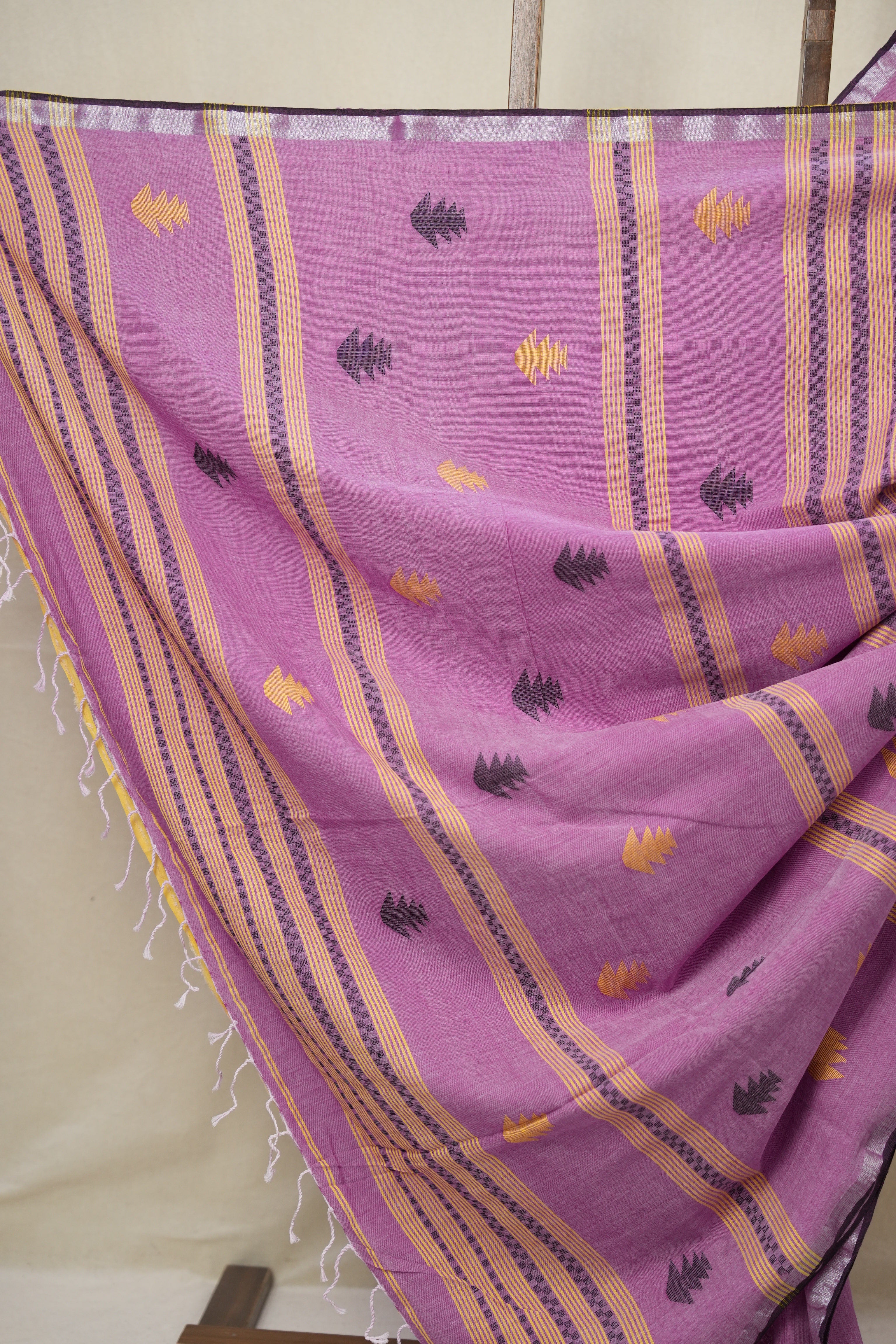 Lavender Bengal Cotton Jamdani Saree - SRLBCJS246