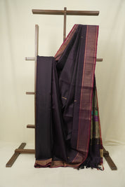 Wine Raw Silk Saree - SRWRSS1068