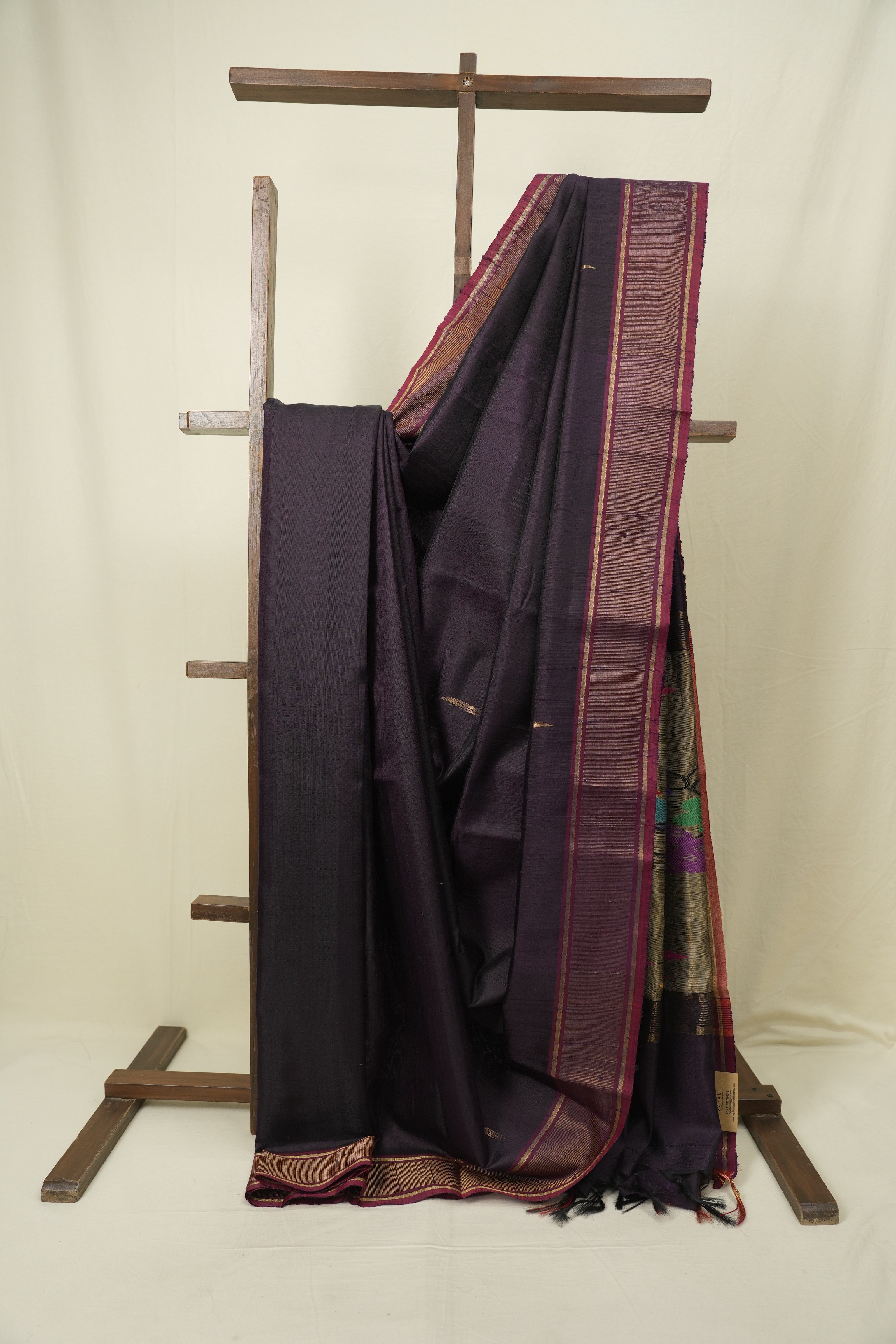 Wine Raw Silk Saree - SRWRSS1068