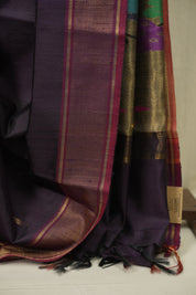 Wine Raw Silk Saree - SRWRSS1068