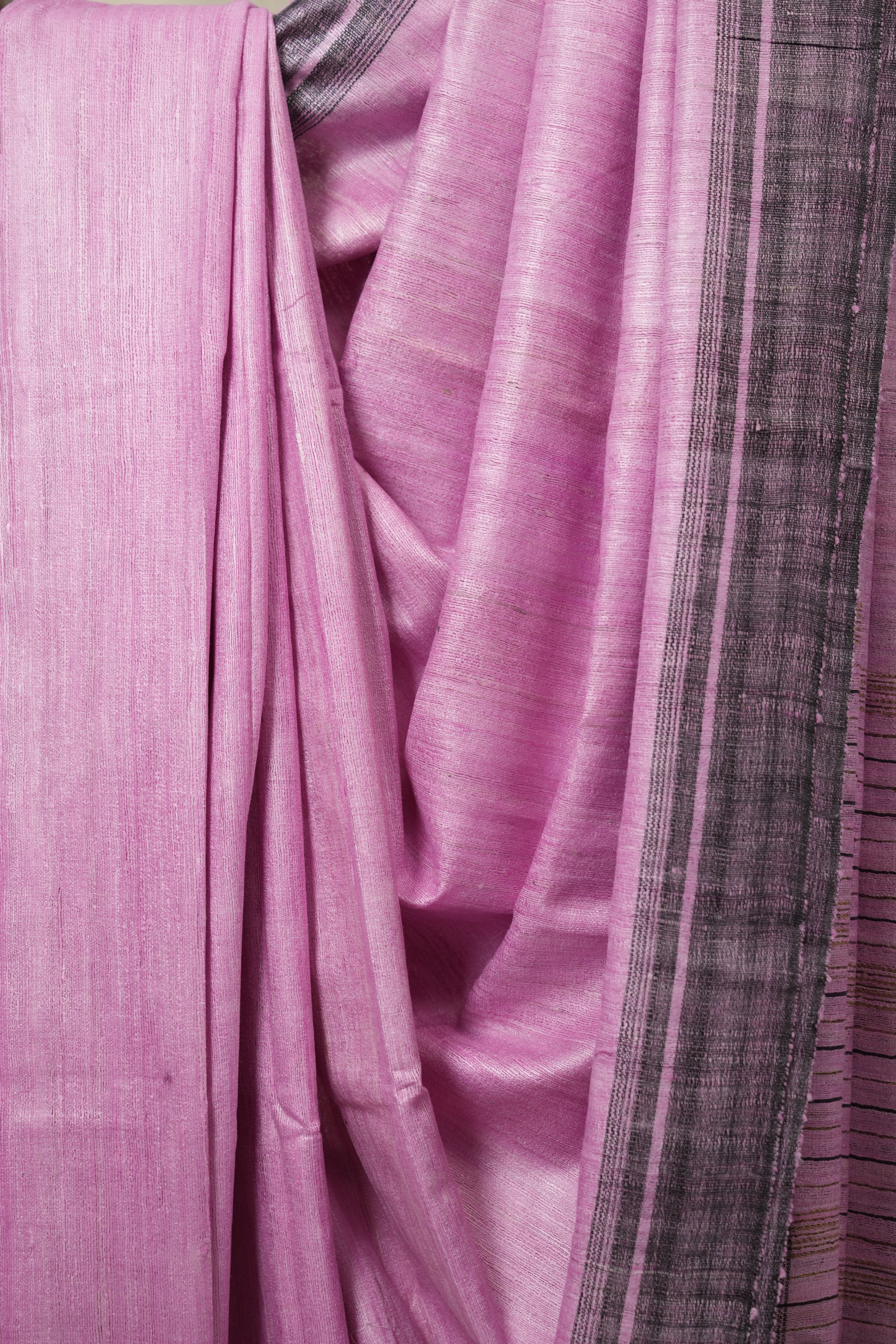 Pink Tussar Silk Saree - SRPTSS1807