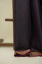 Wine Raw Silk Saree - SRWRSS1068