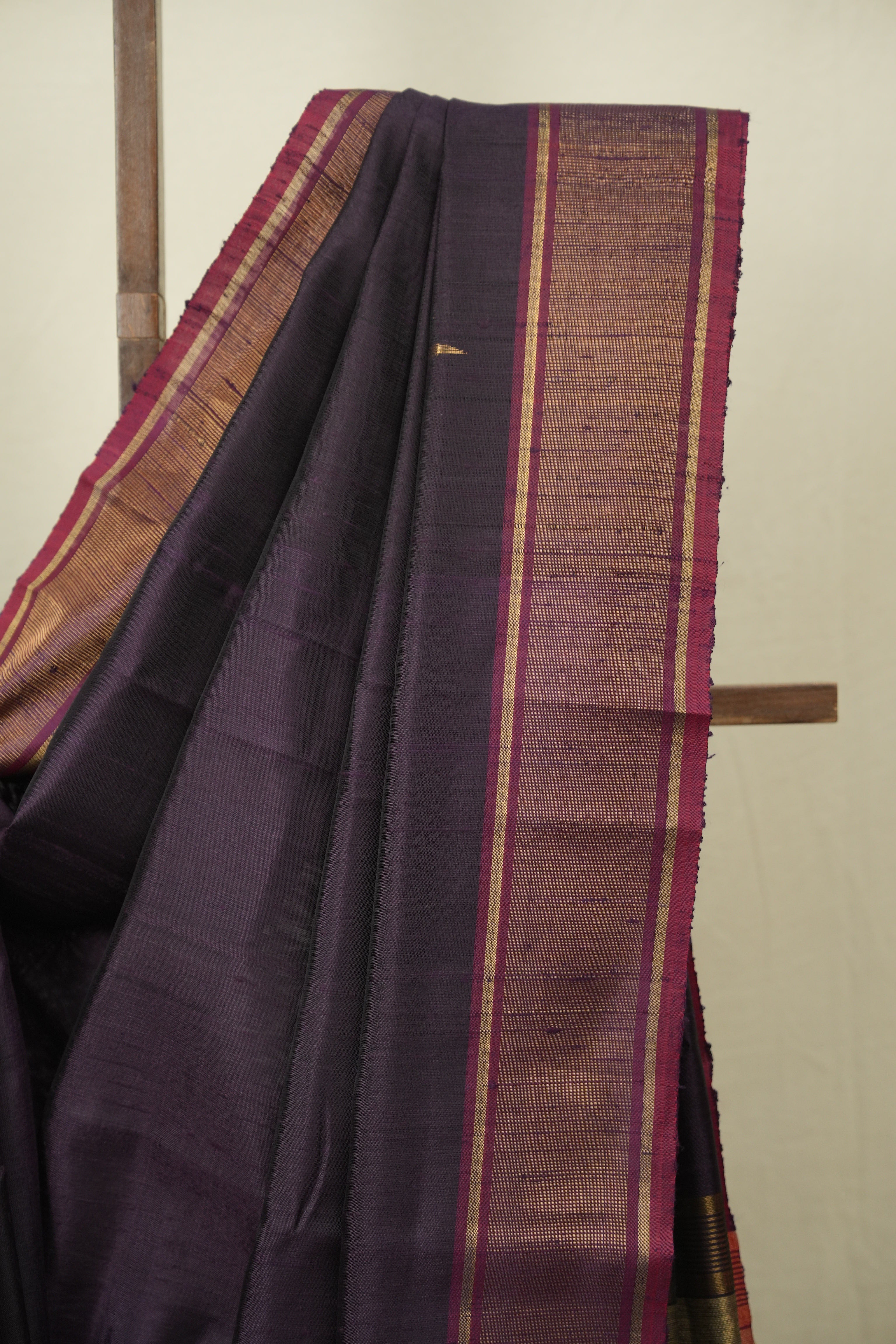 Wine Raw Silk Saree - SRWRSS1068