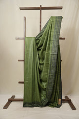 Green Tussar Silk Saree - SRGTSS1804