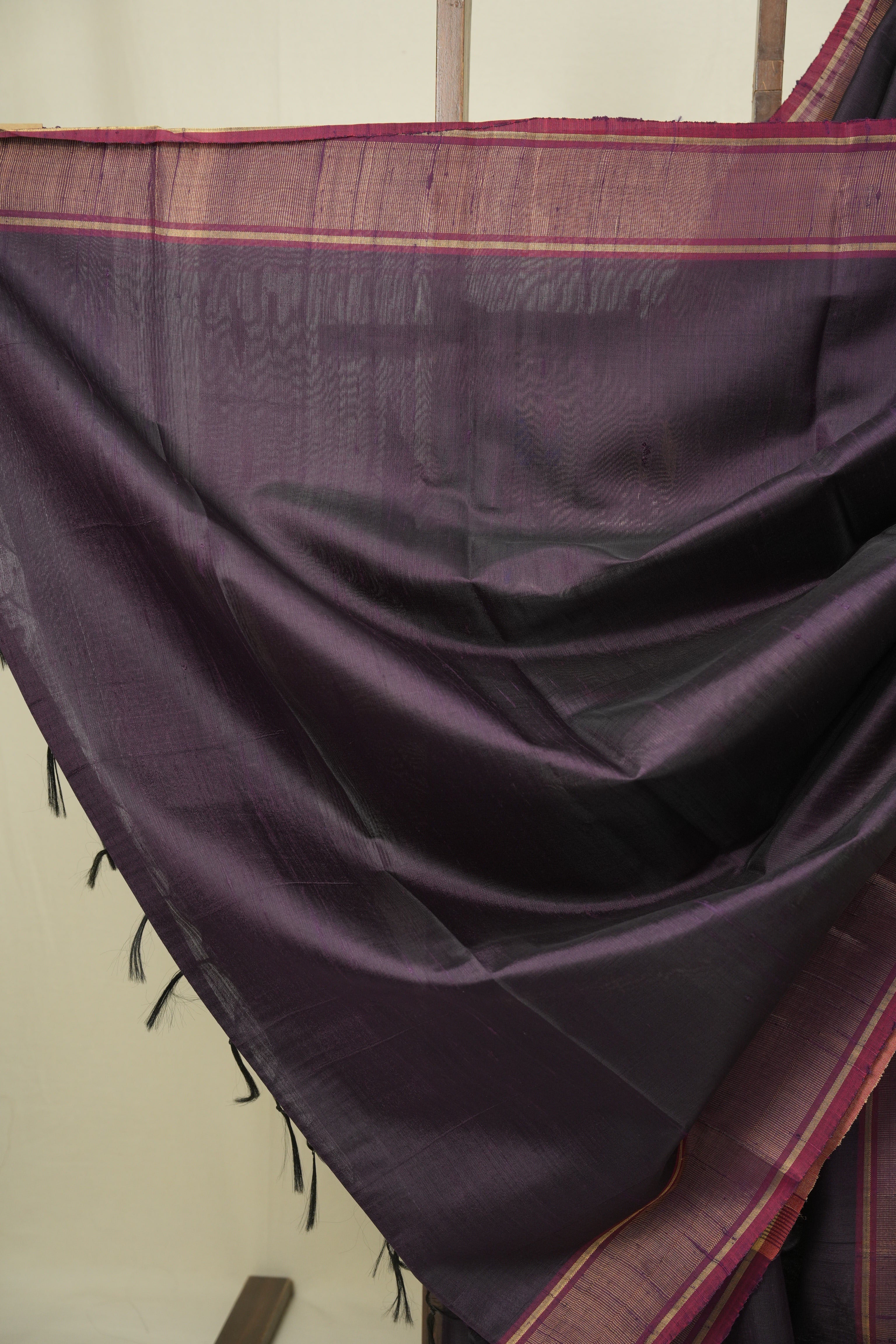 Wine Raw Silk Saree - SRWRSS1068