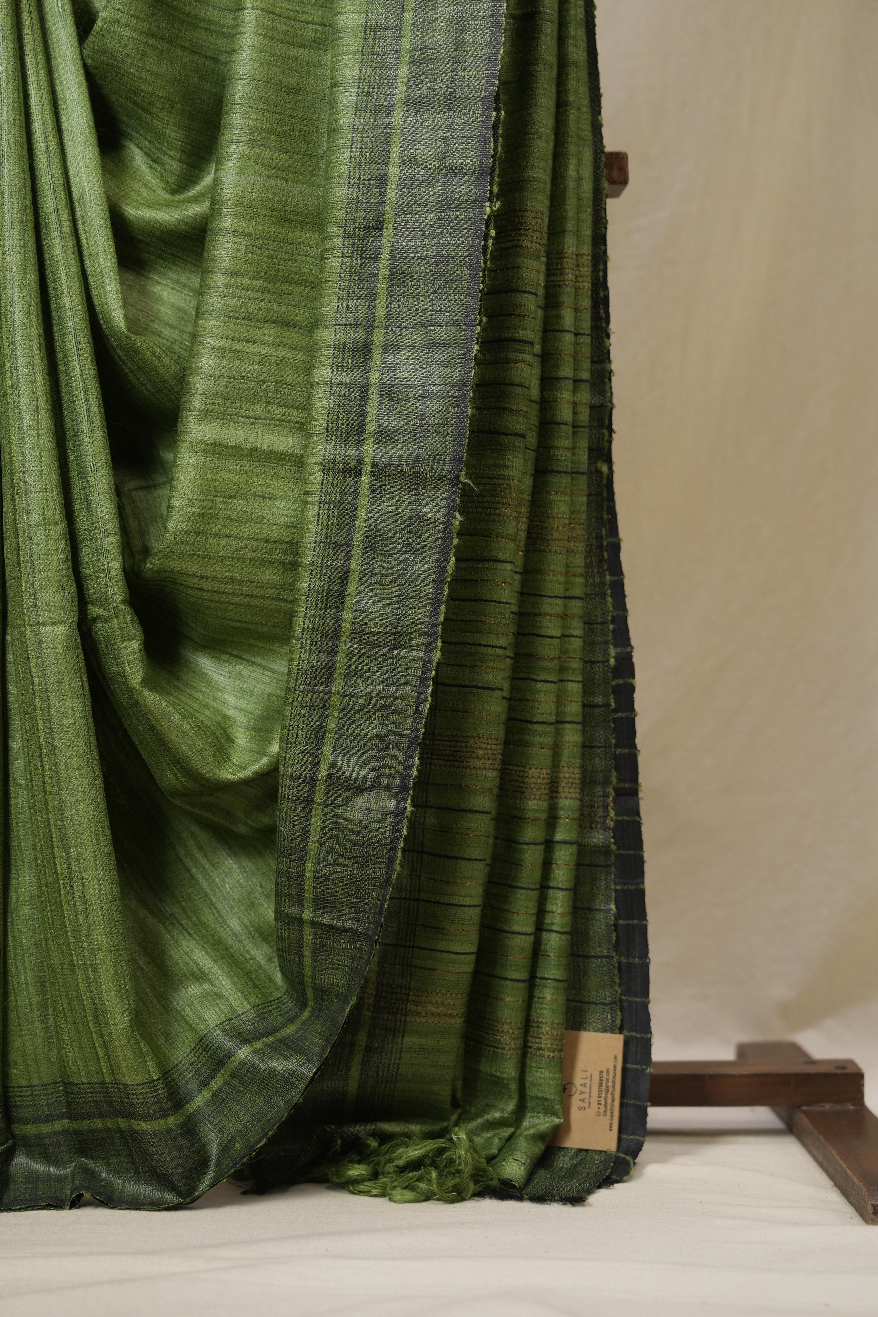 Green Tussar Silk Saree - SRGTSS1804