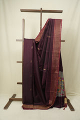 Maroon Raw Silk Saree - SRMRSS1066