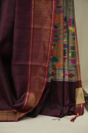 Maroon Raw Silk Saree - SRMRSS1066