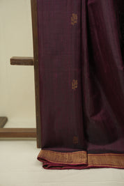 Maroon Raw Silk Saree - SRMRSS1066