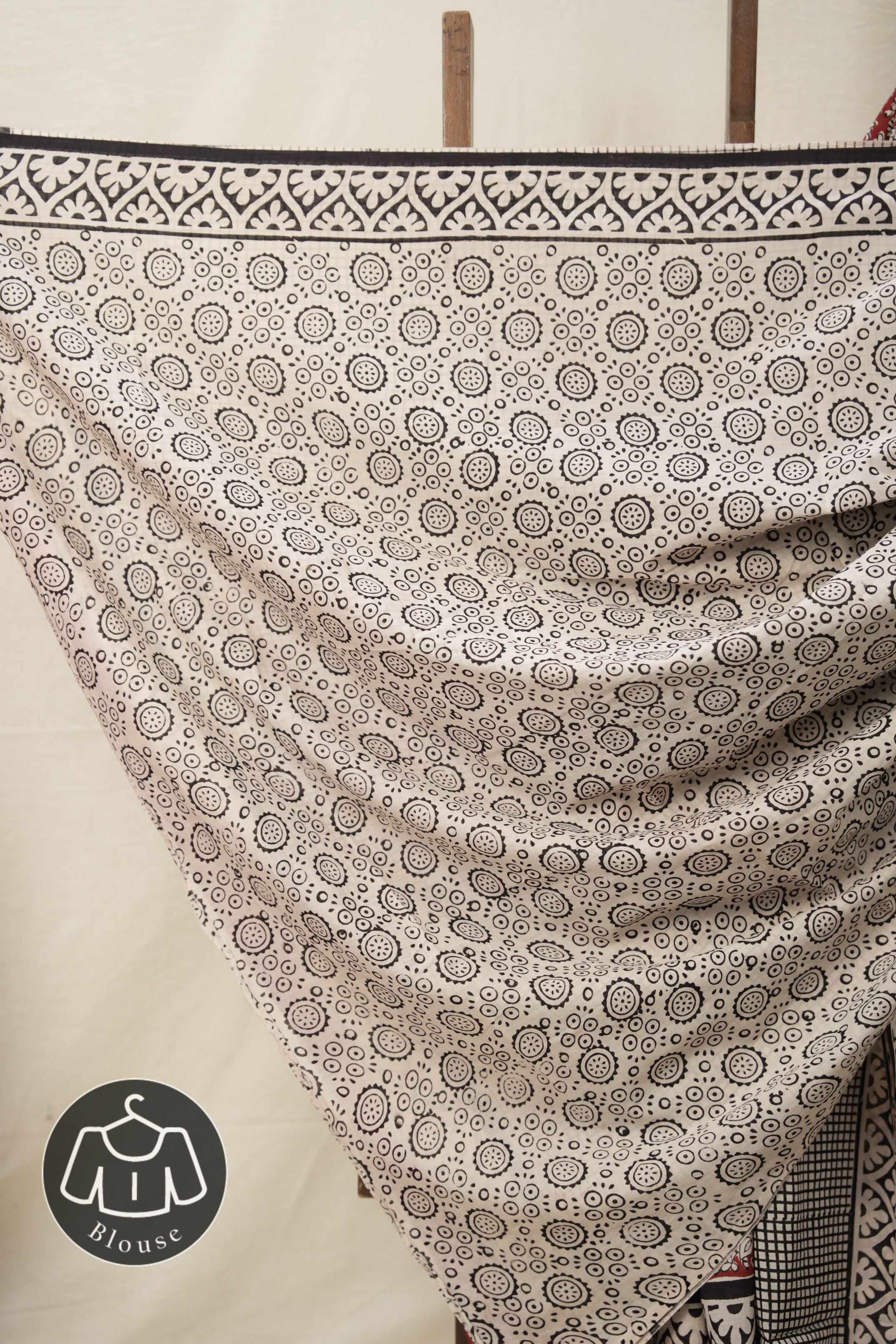 Blood Red White HBP Cotton Saree - SRBRWCS2870