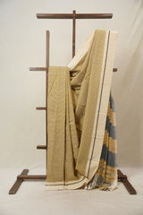 Yellow Small Checks Cotton Patteda Anchu Saree - SRYPAS320