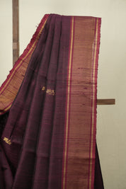 Maroon Raw Silk Saree - SRMRSS1066