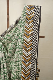 Grass Green HBP Cotton Saree - SRGGCS2869