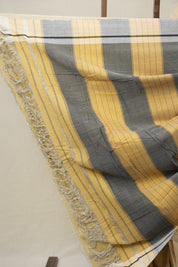Yellow Small Checks Cotton Patteda Anchu Saree - SRYPAS320
