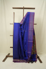 Royal Blue Raw Silk Saree - SRRBRSS1070