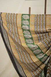 Grass Green HBP Cotton Saree - SRGGCS2869