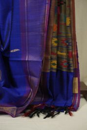 Royal Blue Raw Silk Saree - SRRBRSS1070