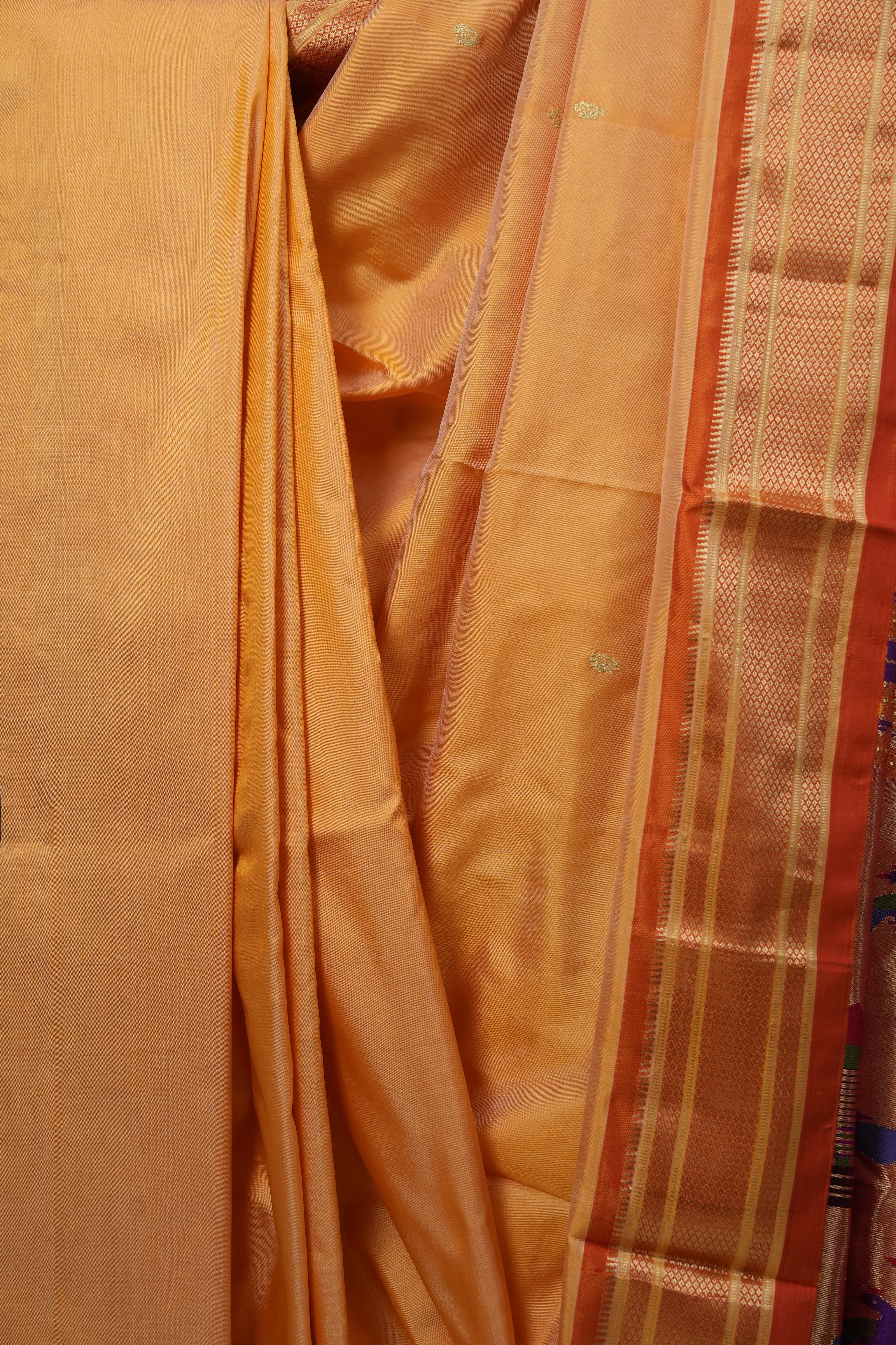 Pastel Orange Silk Paithani Saree - SRPOSPS558
