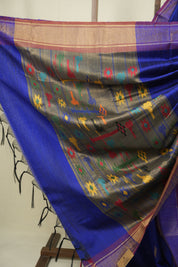 Royal Blue Raw Silk Saree - SRRBRSS1070