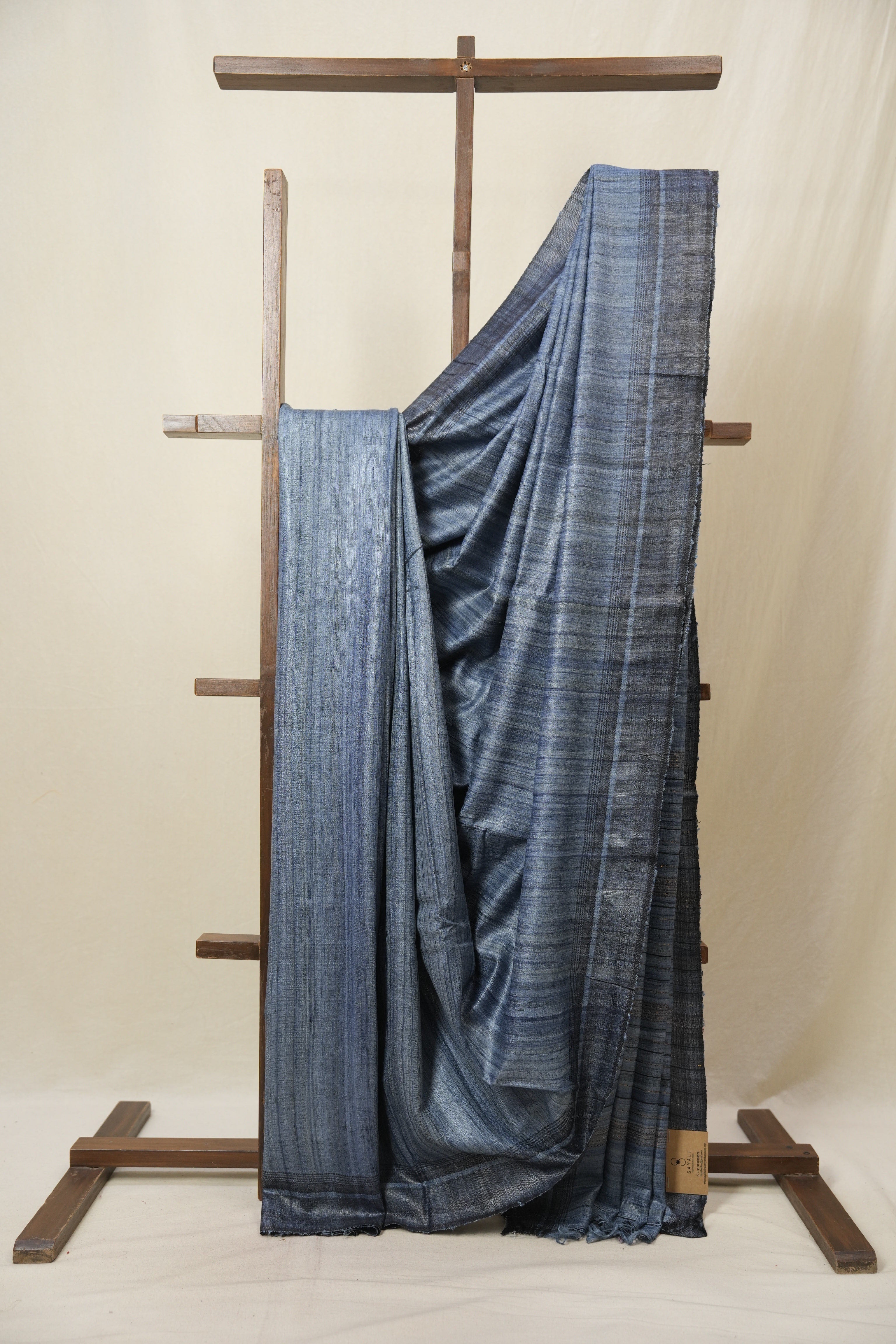 Blue Tussar Silk Saree - SRBTSS1803