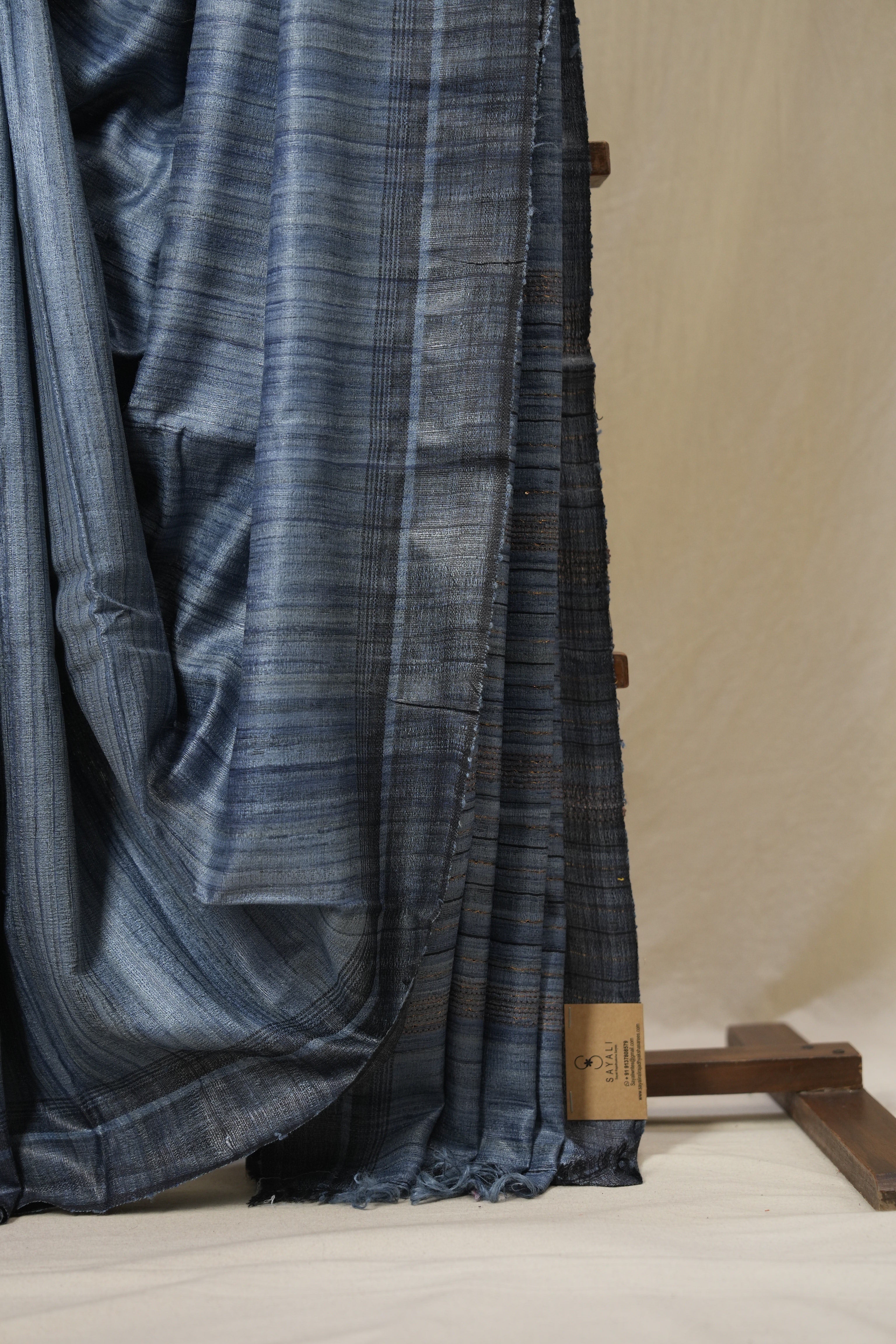 Blue Tussar Silk Saree - SRBTSS1803
