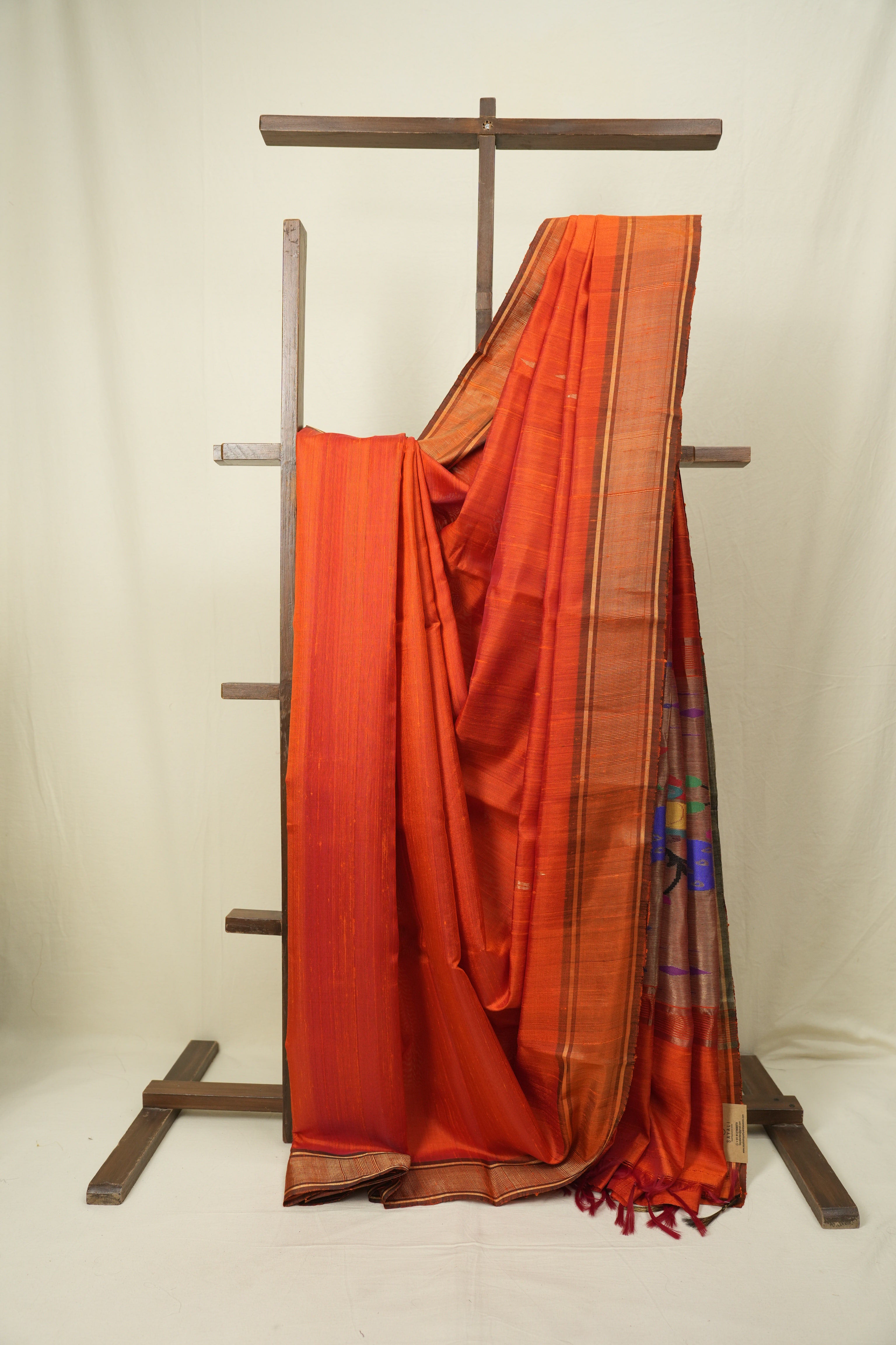 Orange Raw Silk Saree - SRORSS1069