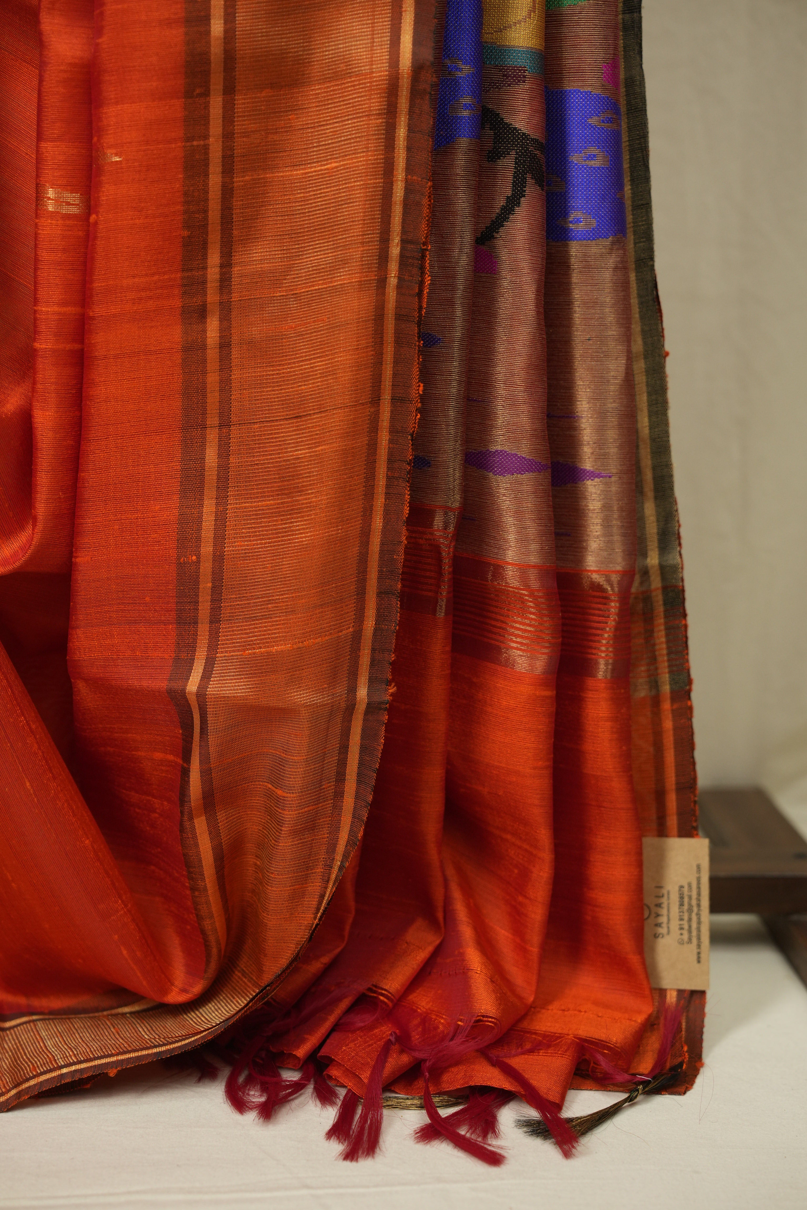 Orange Raw Silk Saree - SRORSS1069